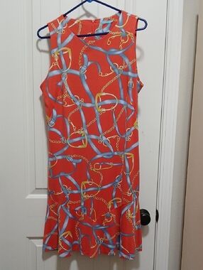 J. McLaughlin Coral Sleeveless Chain-Print Midi Dress